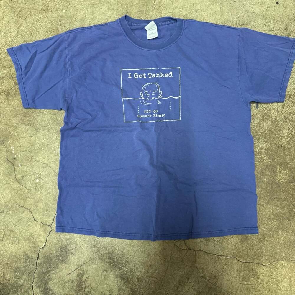 Gildan Ultra Cotton I Got Tanked PDC '06 Graphic T-Shirt XL Blue